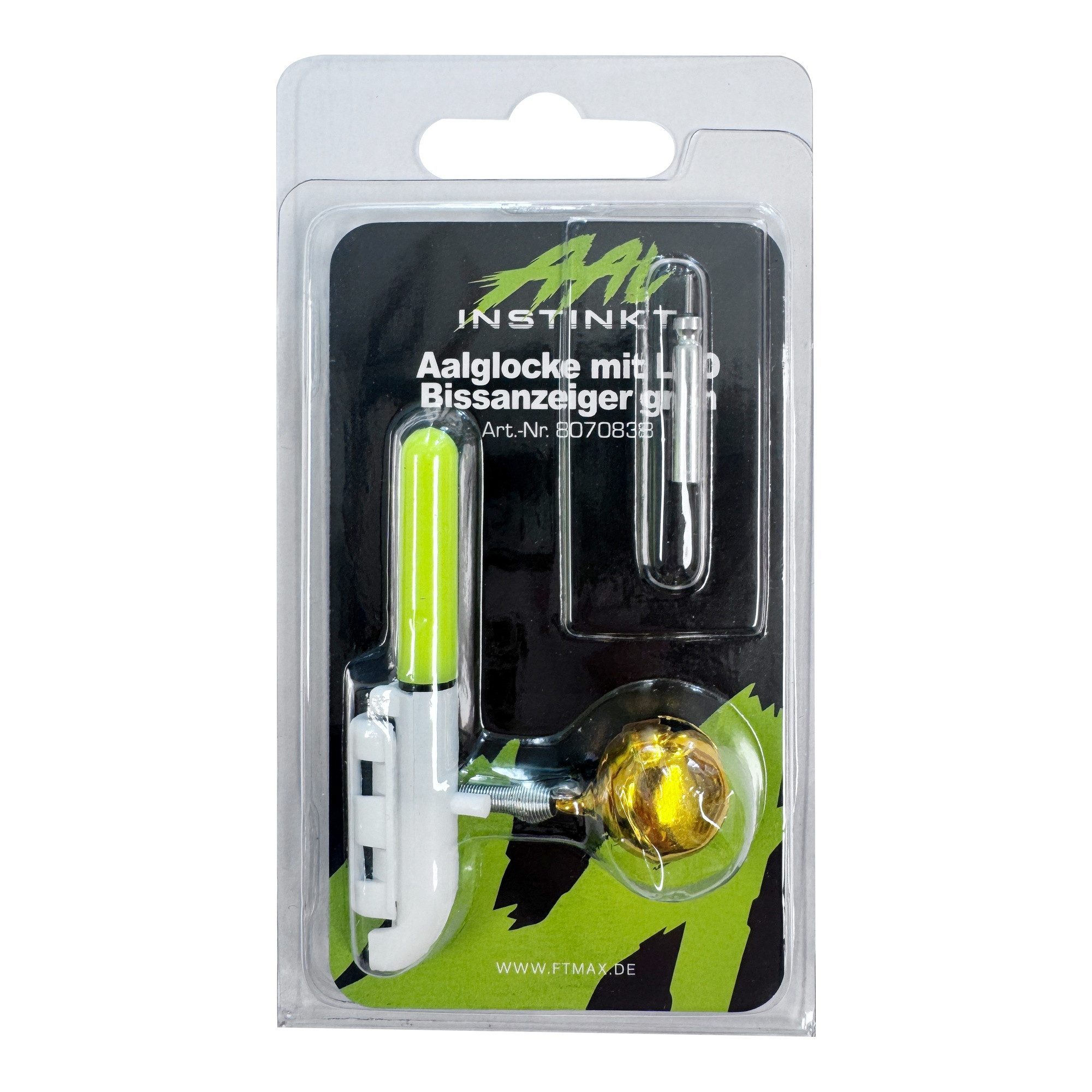 Fishing Tackle Max Aalglocke Aalglocke mit LED Bissanzeiger grün