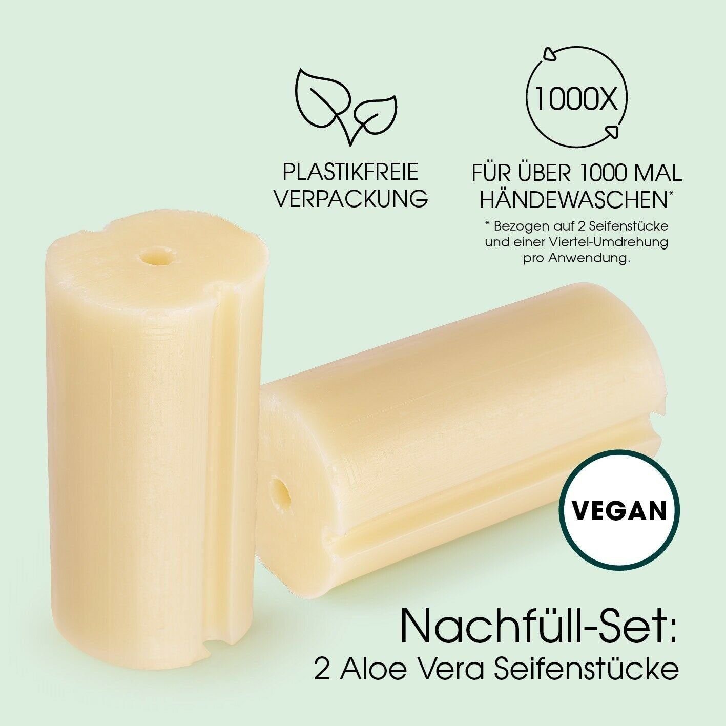 Soapflaker Nachfüll-Sets Seifen-Set 2x Aloe Vegan Vera Seife, Umweltschonend &