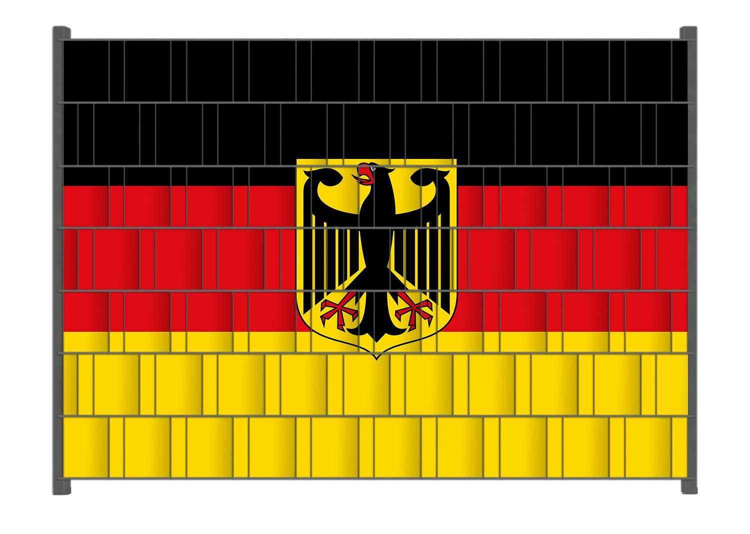 Wallario Sichtschutzstreifen Deutsche Flagge mit Wappen, günstig online kaufen