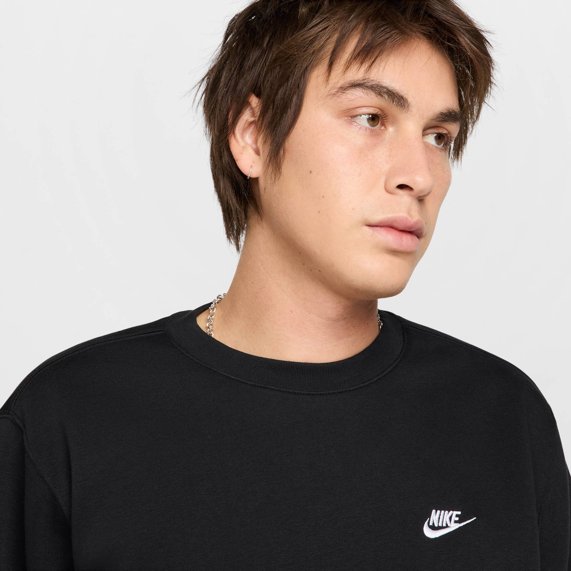 Nike Sportswear Sweatshirt M NK CLUB BB CREW kurzärmelige Ausführung, mit Rundhalsausschnitt, aus Jersey-Material