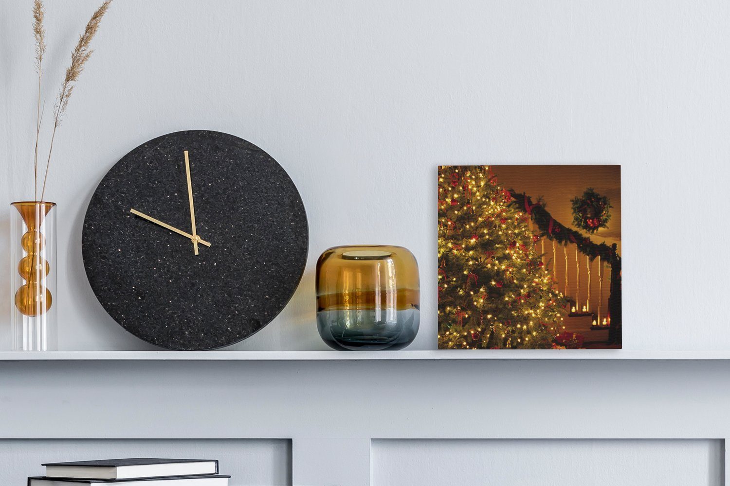 OneMillionCanvasses® Leinwandbild Weihnachten - Weihnachtsbaum - Weihnachtsschmuck, Fotodruck (1 St), Wandbild, Deko Schlafzimmer Wohnzimmer Flur 20x20 cm