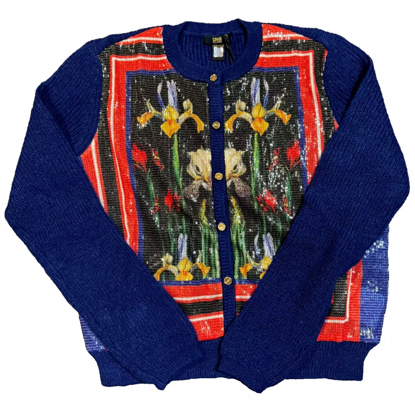 CLASS ROBERTO CAVALLI Cardigan Damen Strickjacke Sequin Embellished Floral günstig online kaufen