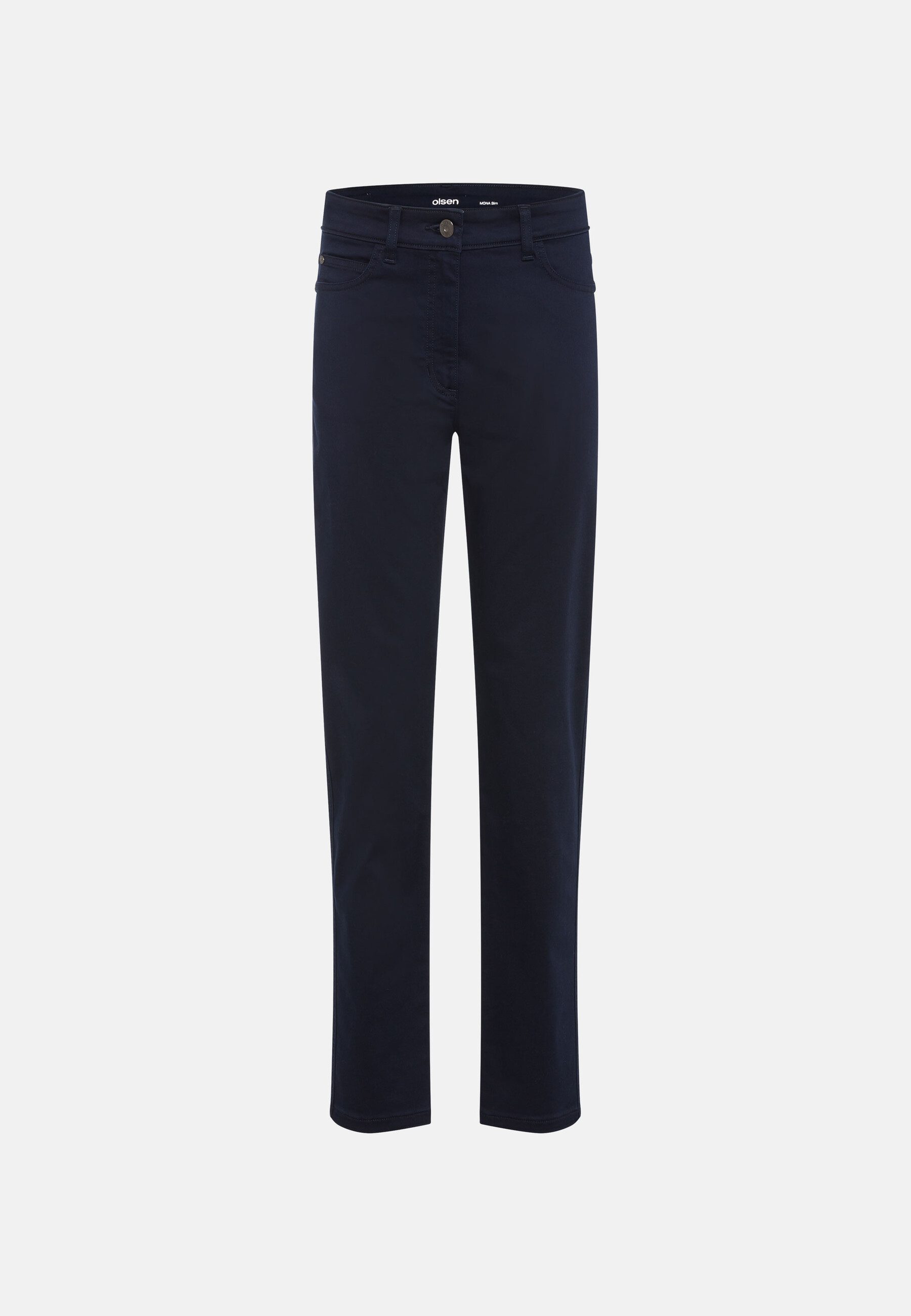 Olsen Regular-fit-Jeans Hose mit Reißverschluss und Verschlussknopf