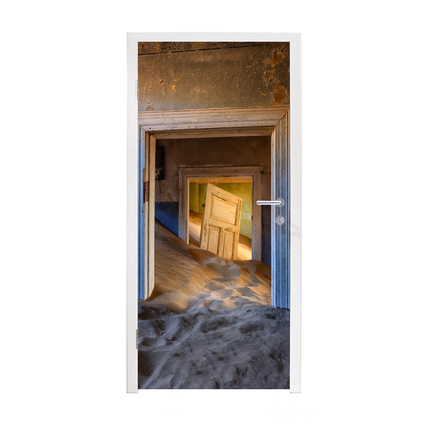 MuchoWow Türtapete Architektur - Sand - Wüste - Tür, Matt, bedruckt, (1 St), Fototapete für Tür, Türaufkleber, 75x205 cm