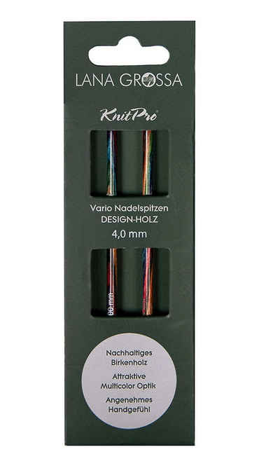 KnitPro Karabiner Nadelspitzen Vario DESIGN-HOLZ 3.5 mm, (KnitPro), austauschbare Nadelspitze für Rundstricknadeln
