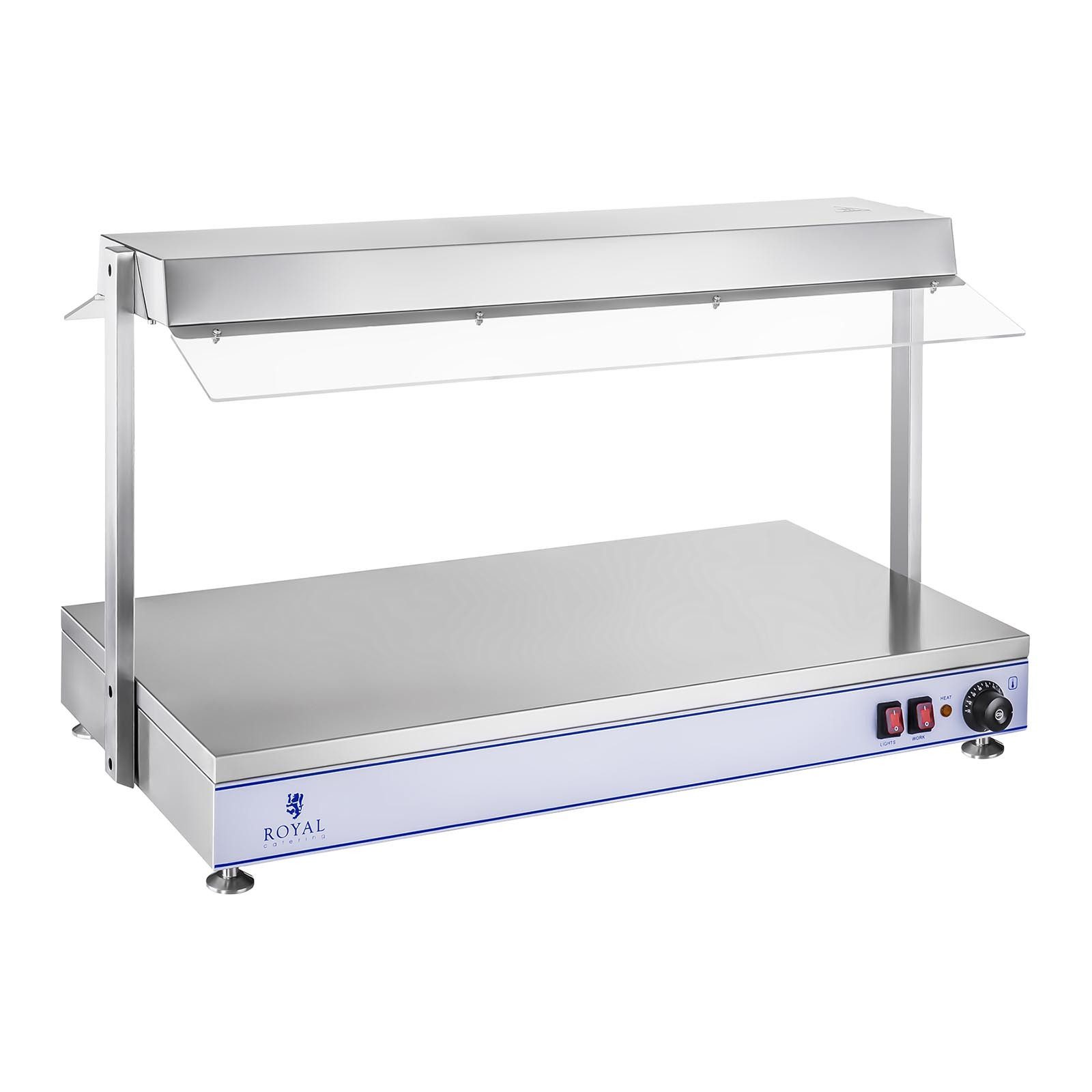 Royal Catering Warmhalteplatte 100 x 50 cm Buffetwärmer 1550 W Speisenwärmer 3 Halogenlampen Gastro, verschiedene Größen