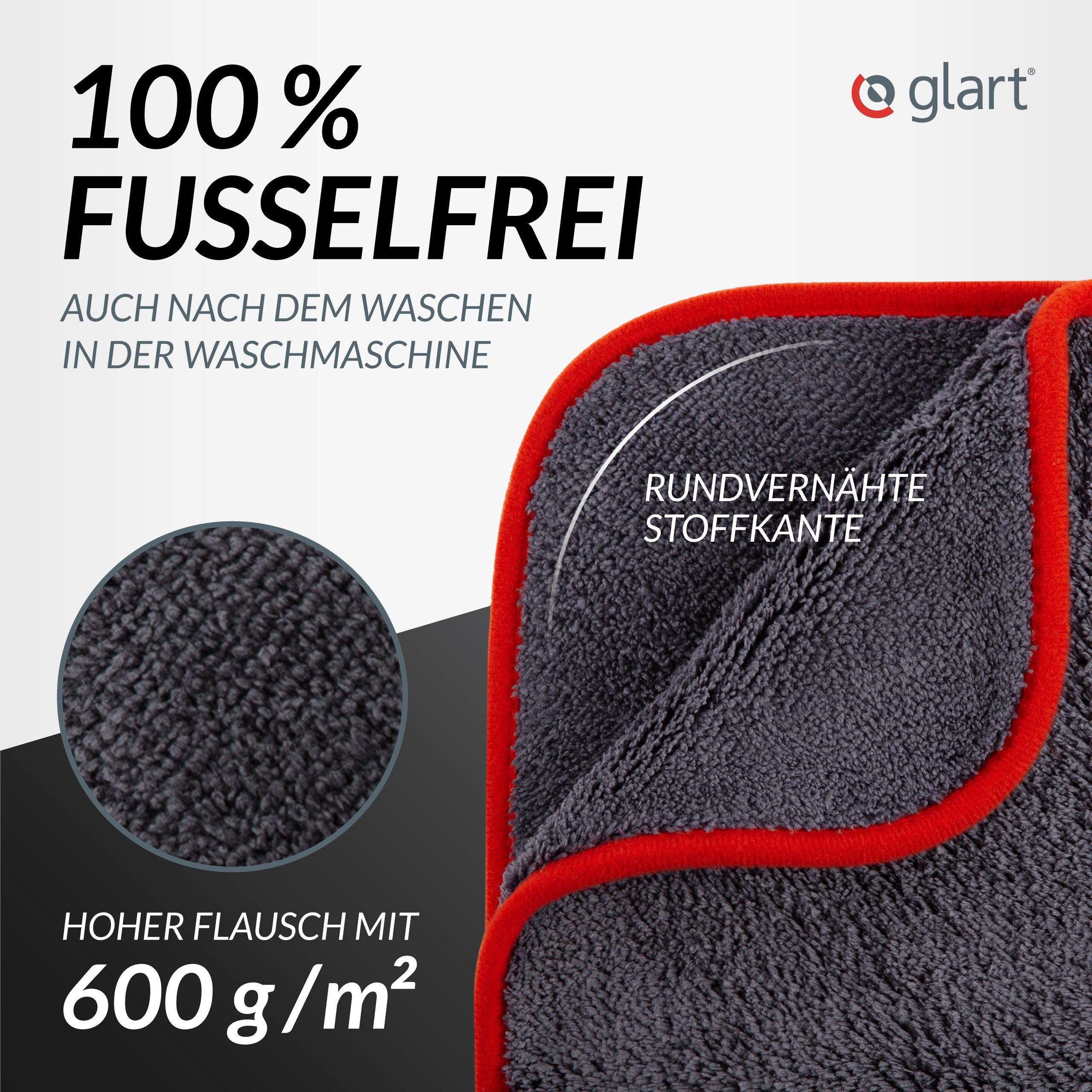 Glart 443TP 3 St. Mikrofasertücher Auto Autopflege Poliertücher 40x40 cm Mikrofasertuch (80% Polyester, 20% Nylon, 40x40 cm) – Bild 4 von 5