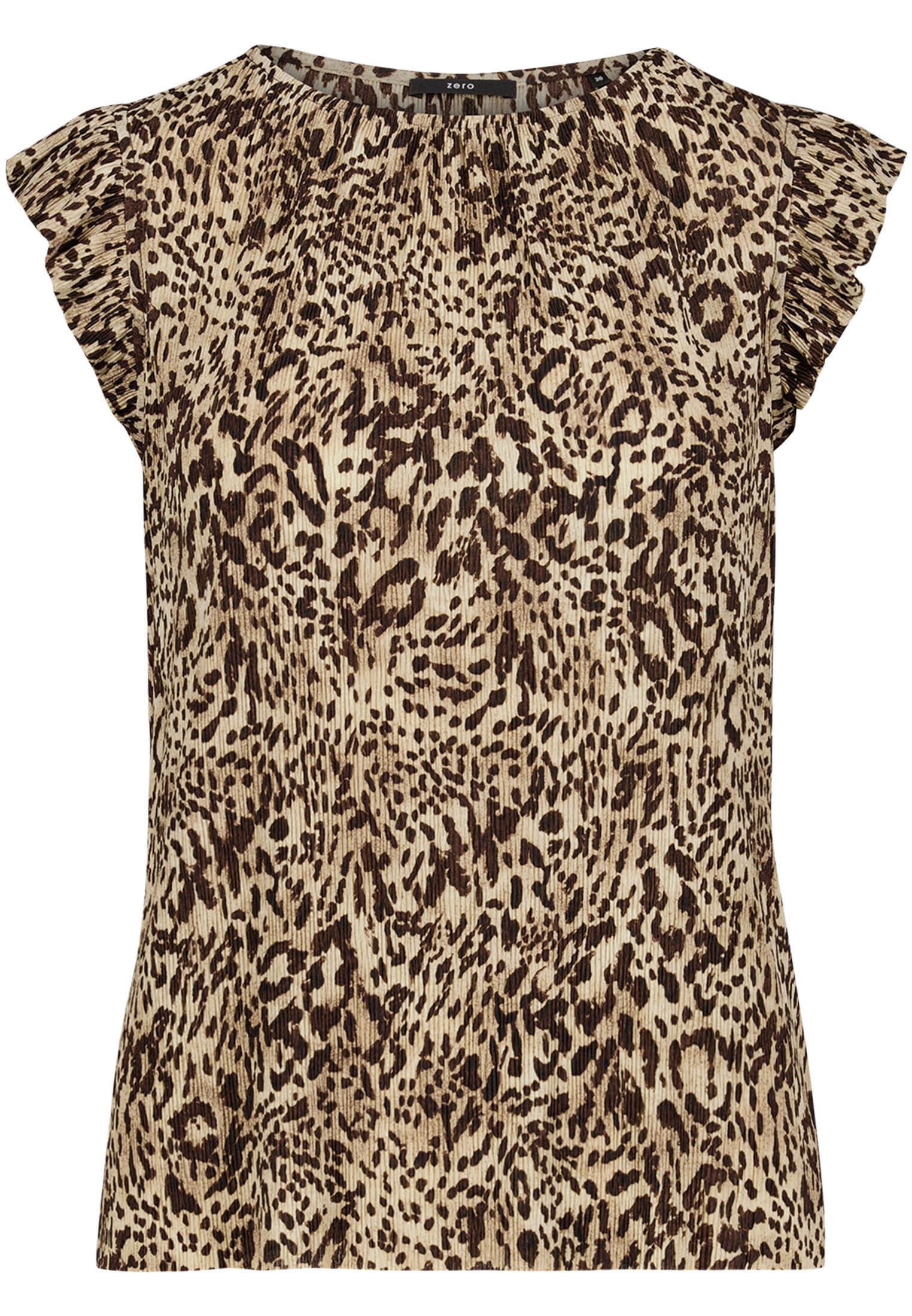 Zero Kurzarmshirt Damen mit Animalprint (1-tlg) Plissee