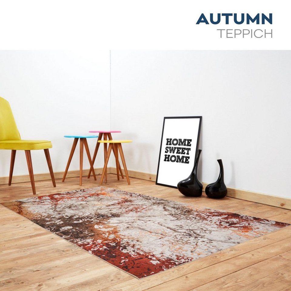 Teppich AUTUMN, HOME DELUXE, rechteckig, Höhe: 5 mm, Abstraktes Design,  rutschhemmend, Pflegeleicht, ideal für Wohnzimmer