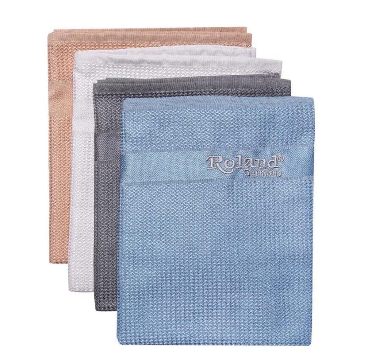 Roland Germany 4er Set Mikrofasertuch Geschirrtücher Reinigungstücher 42x68 cm Mikrofasertuch (Microfaser, streifenfreies Reinigen auf allen Oberflächen)