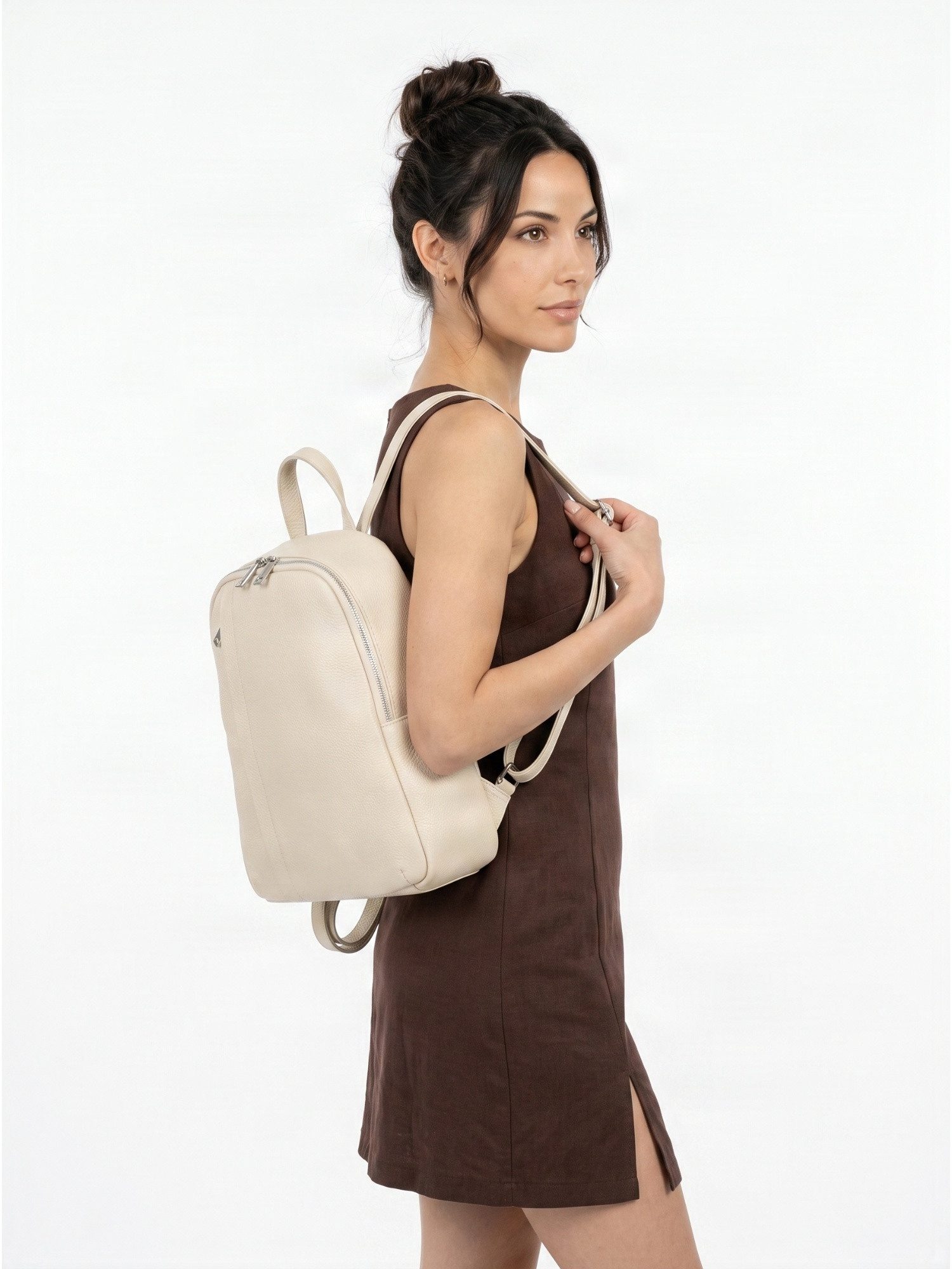 Samantha Look Cityrucksack SAMANTHA LOOK Damen Echt Leder, Made in Italy, Echt Leder, Made in Italy – Bild 2 von 5