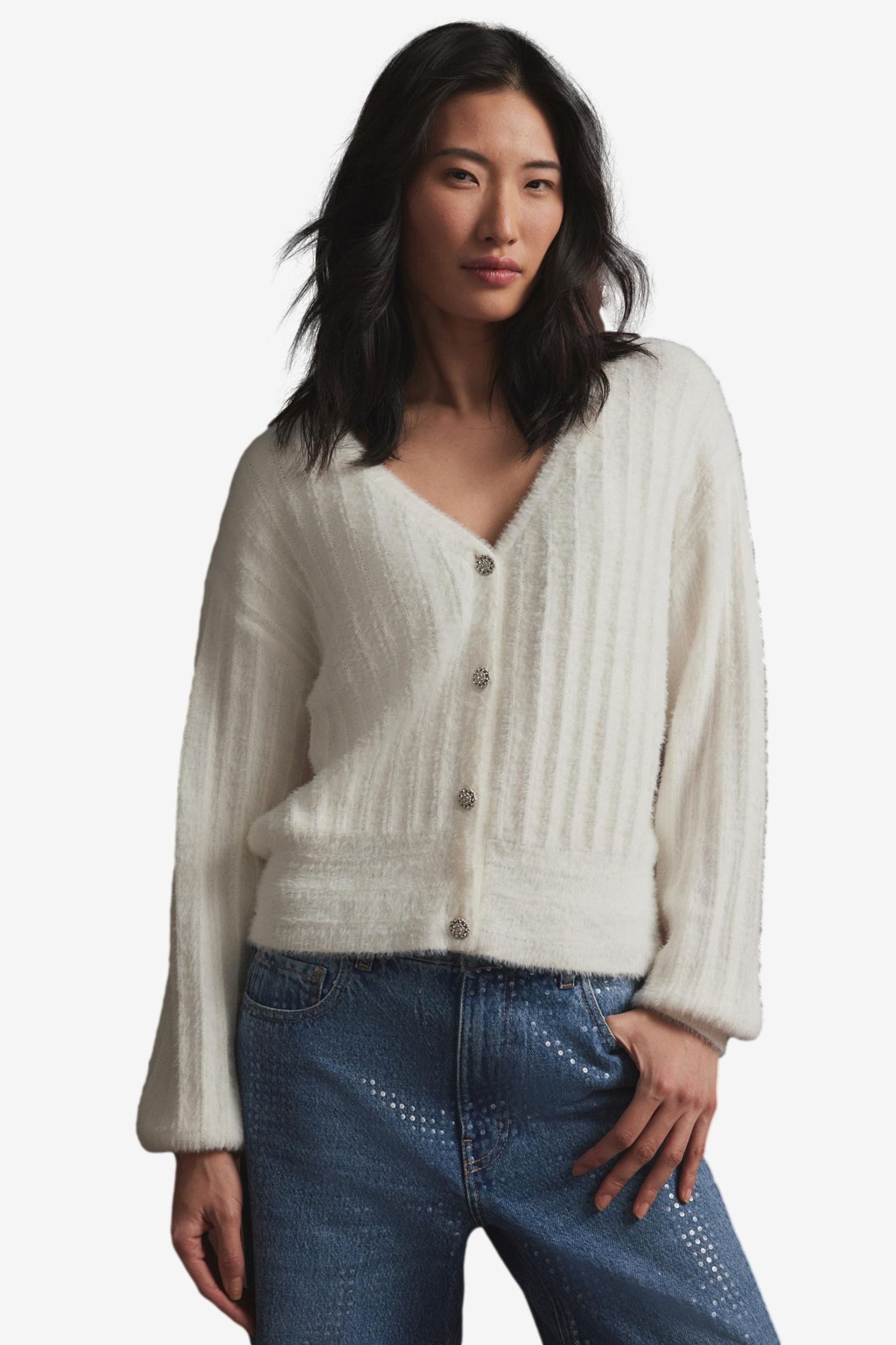 Next Strickjacke Weiche, gerippte Strickjacke mit günstig online kaufen