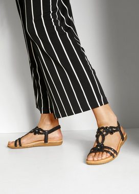 Vivance Sandale Sandalette, Sommerschuh mit elastischen Riemen & Glitzersteinen VEGAN