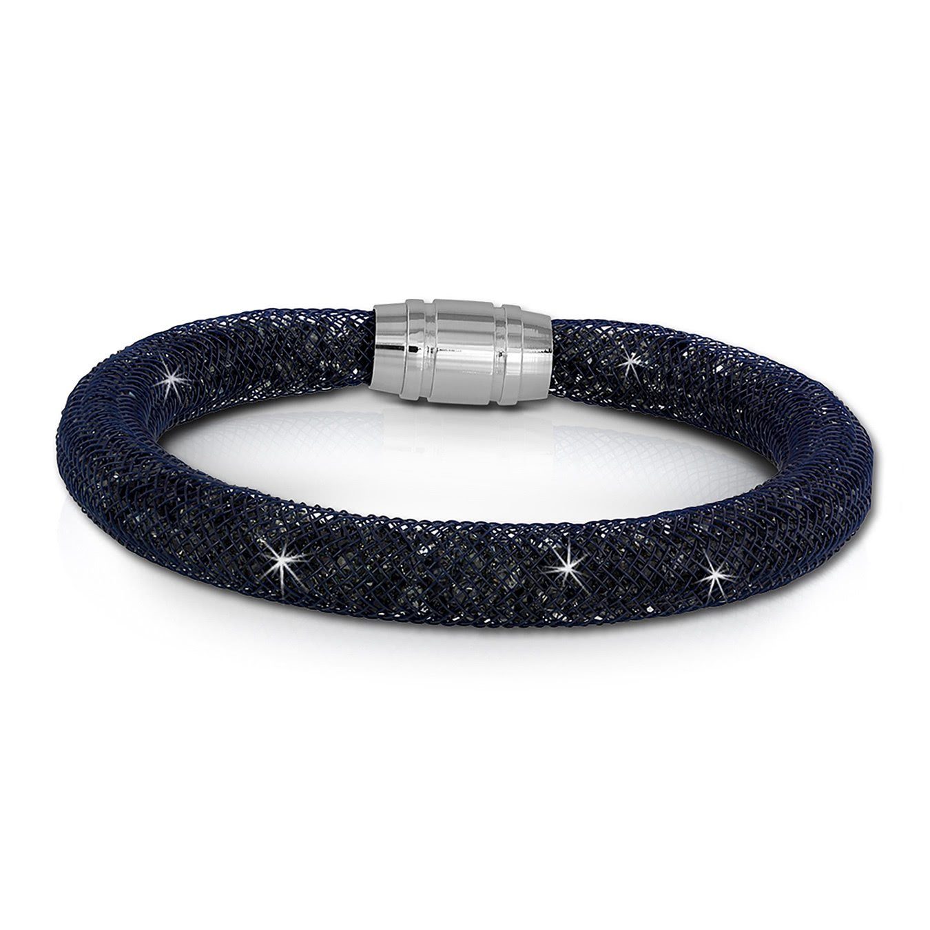 Armband blau blau Edelstahl-Verschluss, schwarz, Arm-Schmuck mit SilberDream grau, SilberDream Damenarmband Edelstahlarmband (Armband), Farbe:
