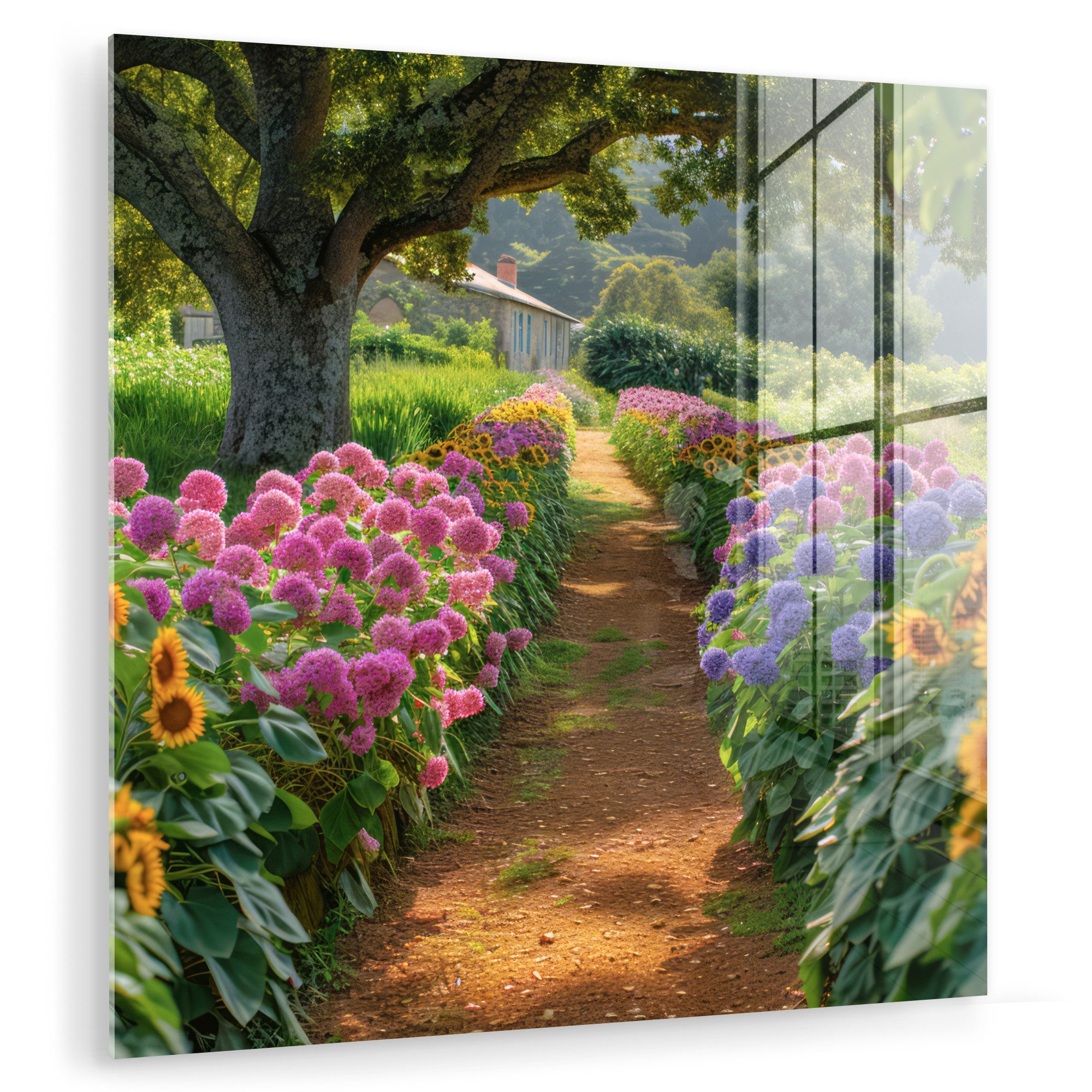 MuchoWow Acrylglasbild Blumen - Weg - günstig online kaufen