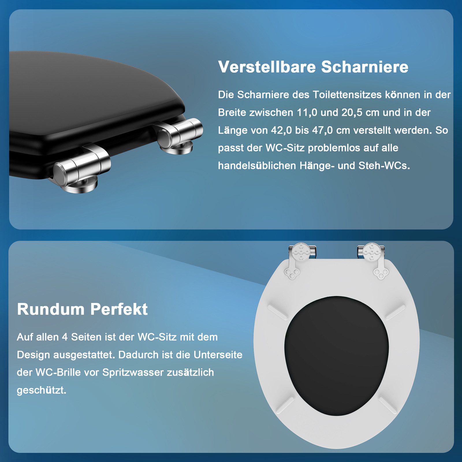 Elegear WC-Sitz runder Toilettendeckel mit Doppelte günstig online kaufen