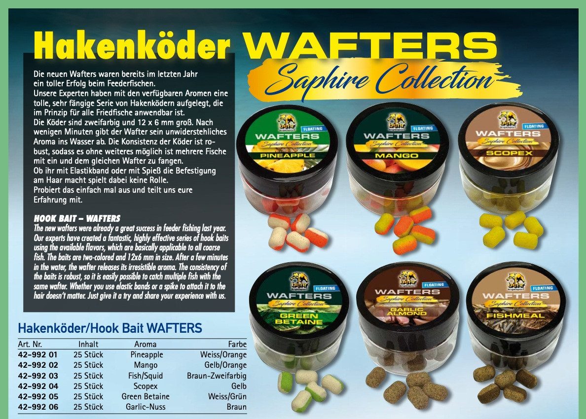 Behr Kunstkder Behr Hakenkder Wafters - Karpfen Kder - 6 Sorten whlbar,  Lecker Duftend