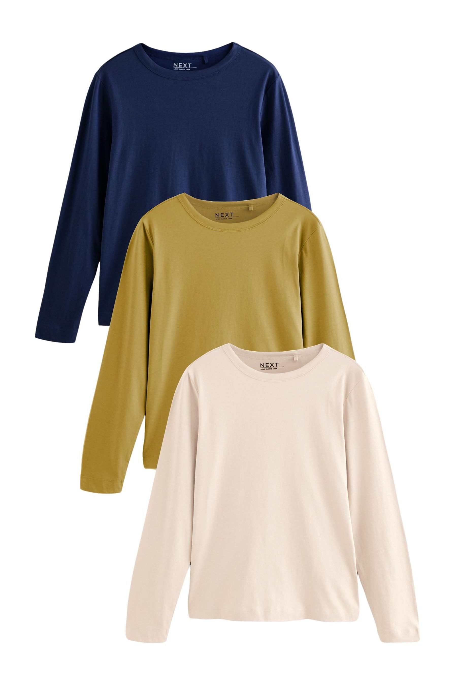 Next T-Shirt Langarmshirts mit Rundhalsausschnitt, 3er-Pack (3-tlg) günstig online kaufen