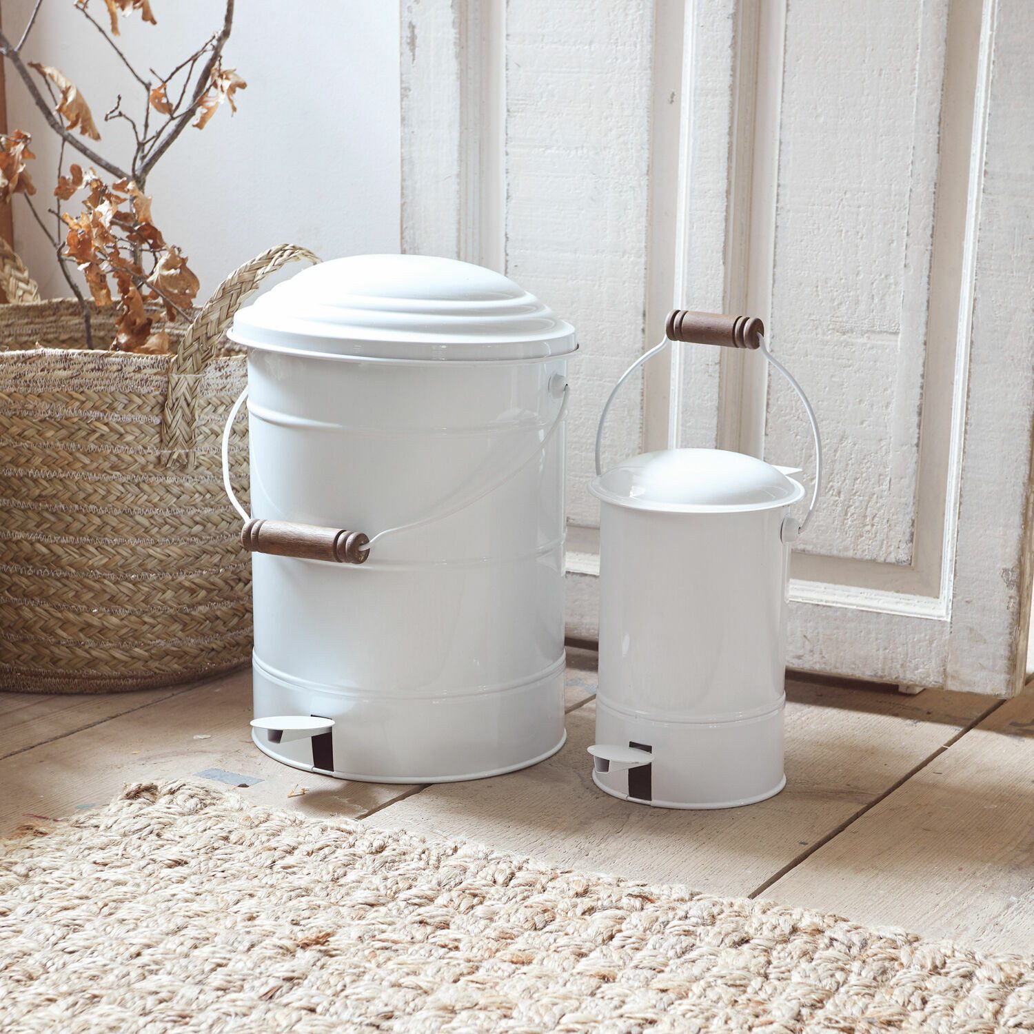 Mirabeau Organizer Mülleimer 2er Set Pernell weiß