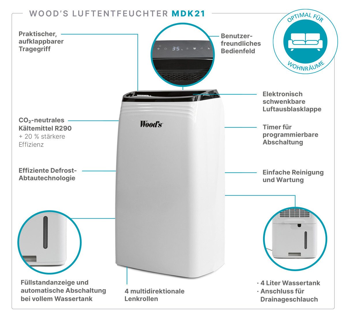 Wood's Luftentfeuchter MDK 21 - Optimal günstig online kaufen