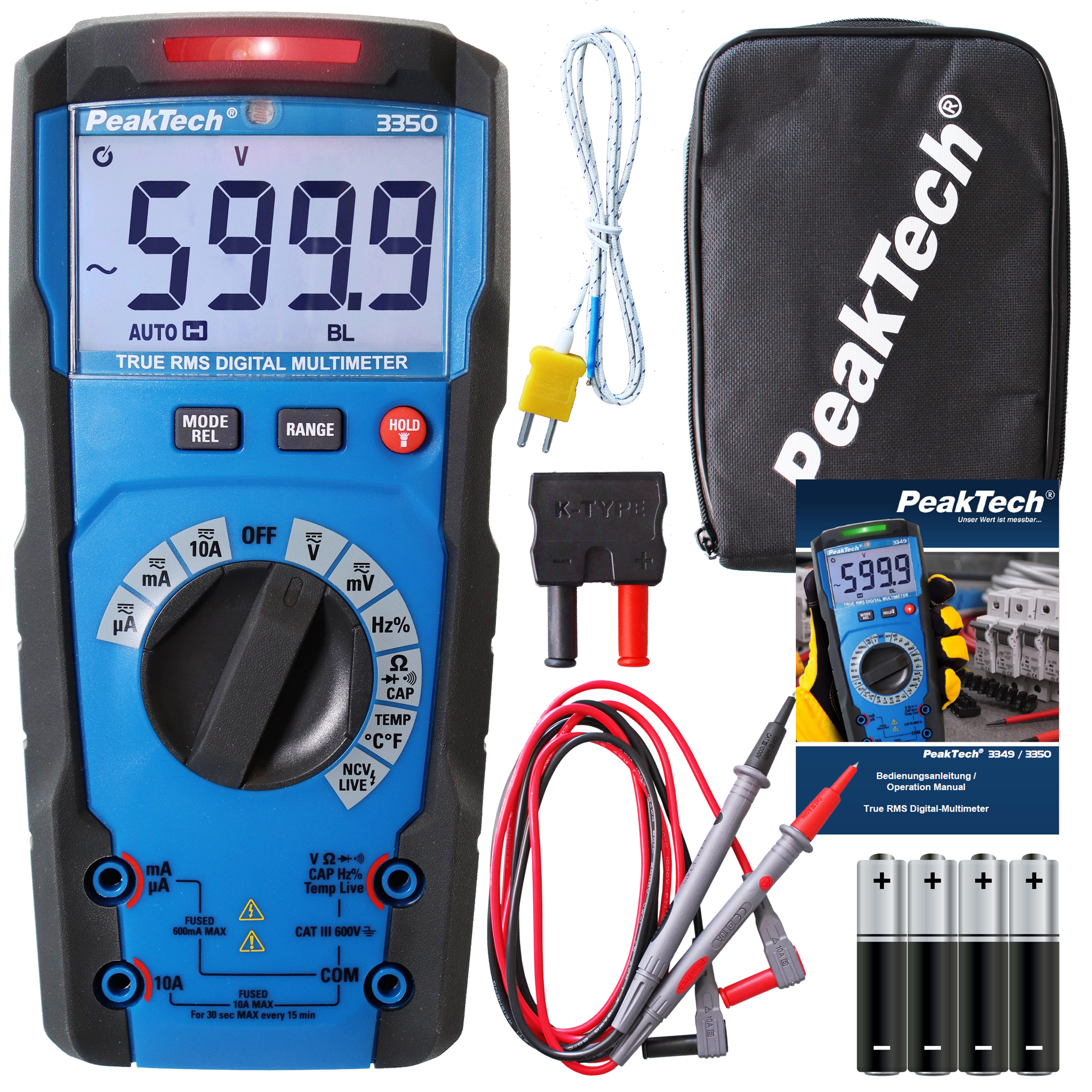 PeakTech Multimeter PeakTech 3350: Profi True RMS Digitalmultimeter ~ 6.000 Counts ~ 600V