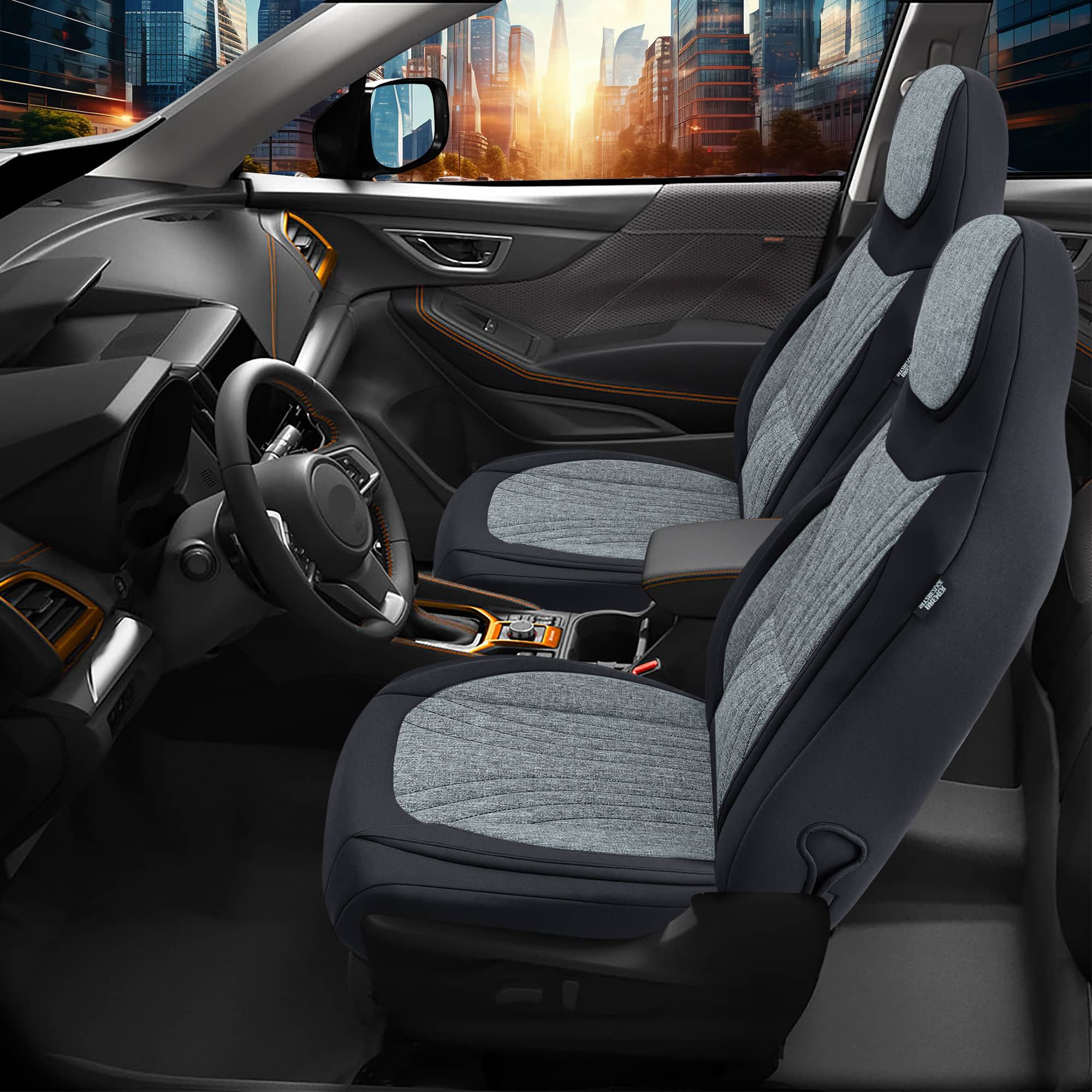 BREMER SITZBEZÜGE Autositzbezug für Kia Ceed ED Bj 2006-13 (C1), Set, Schonbezüge Sitzbezüge Fahrer und Beifahrer, in Schwarz/Grau