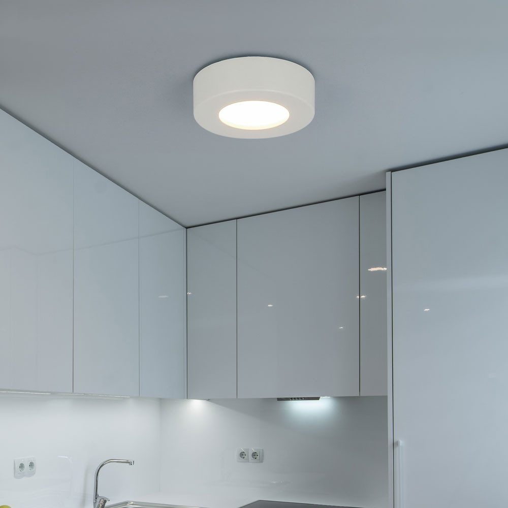 GLOBO LIGHTING Deckenspot, LED-Leuchtmittel fest verbaut, Warmweiß, LED Decken Aufbau Lampe rund Wohn Schlaf Zimmer Beleuchtung Flur