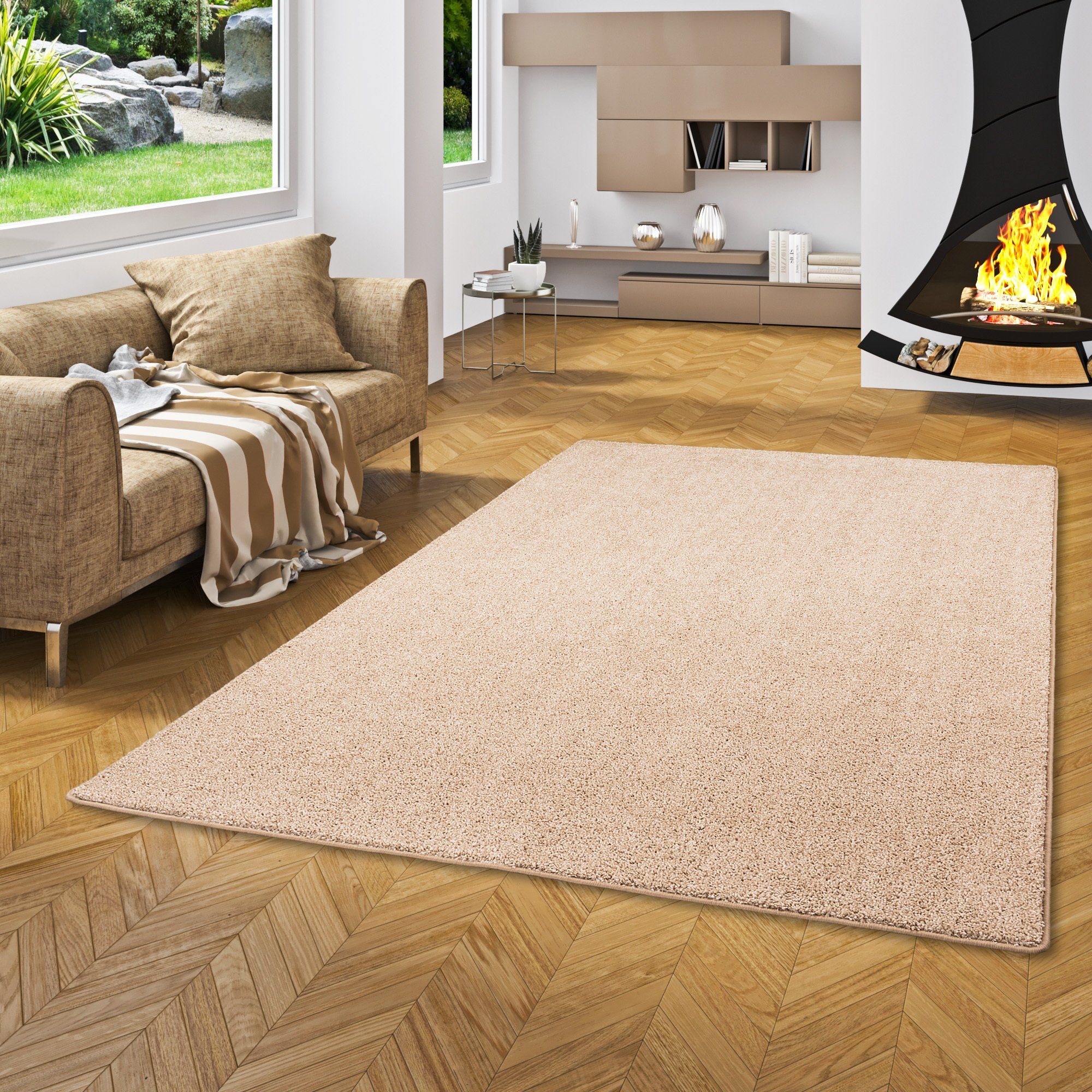 Snapstyle Veloursteppich Hochflor Velours Teppich Mona, günstig online kaufen