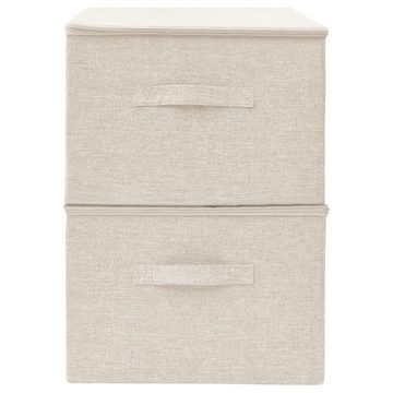 vidaXL Aufbewahrungsbox Aufbewahrungsboxen 2 Stk. Stoff 43x34x23 cm Creme (2 St)