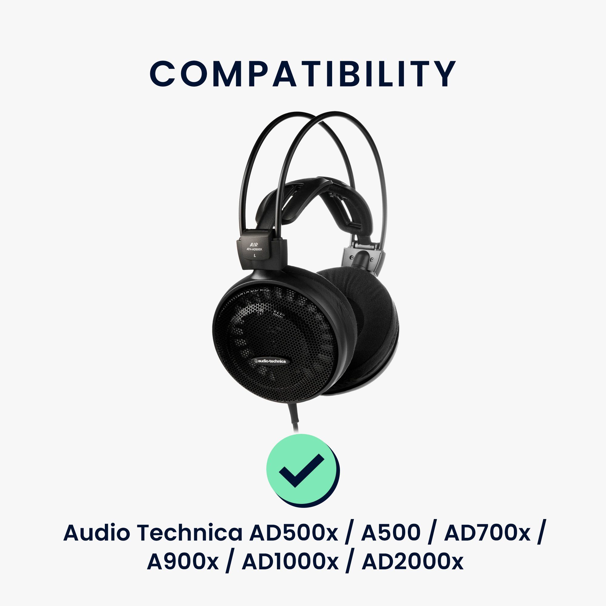 AD500x/A500/AD700x/A900 Kunstleder Ohrpolster Ear 2x Headphones) Polster (Ohrpolster kwmobile für etc. - Kopfhörer für Technica Over Polster Ohr Audio