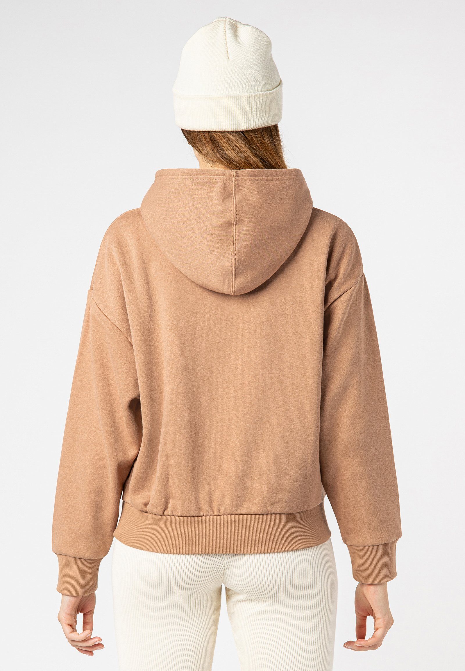 brown Hoodie SUBLEVEL Kapuzenpullover Mini-Print