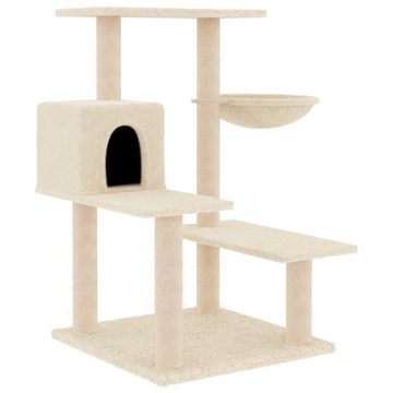 vidaXL Kratzbaum Kratzbaum mit Sisal-Kratzsäulen Creme 82,5 cm Katze Spielplatz Beschäf