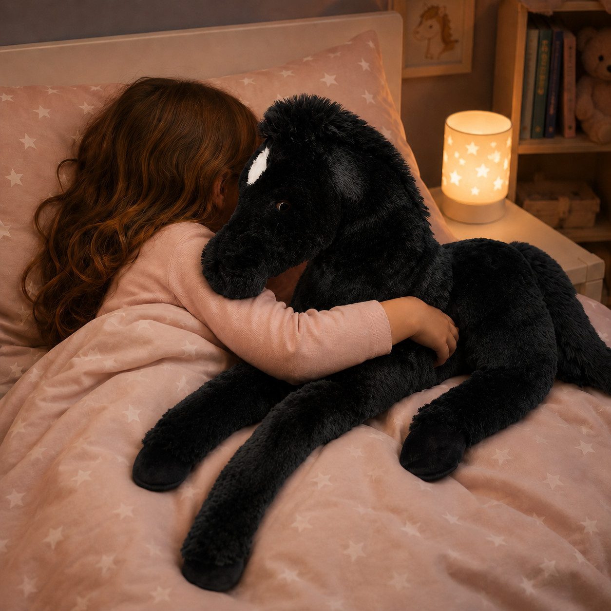 Sweety-Toys Kuscheltier Sweety Toys 10967 Fohlen Kuscheltier Pferd schwarz 90 cm, Plüschpferd
