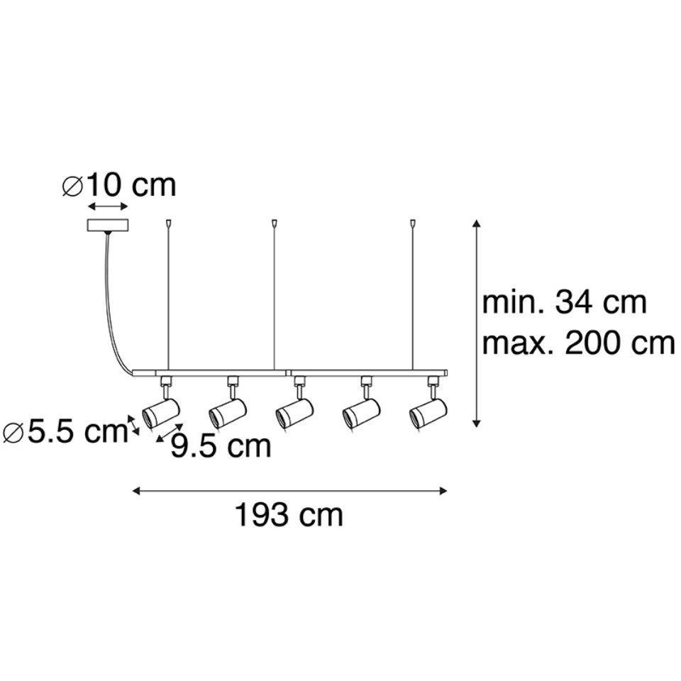 Qazqa Schienensystem-Sets Iconic jeana, ohne Leuchtmittel, Warmweiß, QAZQA Schienen­leuchte, gu10, Schwarz, Stahl, Modern
