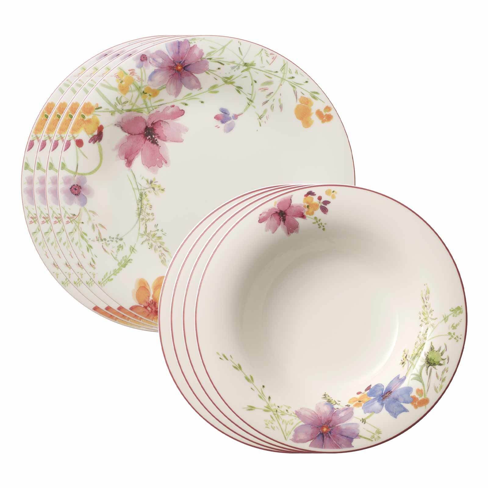 Villeroy & Boch Tafelservice Mariefleur Basic Tafel-Set 8er Set (8-tlg), 4 Personen, Porzellan