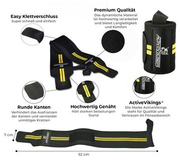 ActiveVikings Handgelenkbandage ActiveVikings® Handgelenk Bandagen - Ideale Handgelenkbandagen für Fitness, Crossfit, Bodybuilding und Kraftsport - Für Frauen und Männer, Handbandage, Handgelenkschutz, Handgelenkbandage mit Daumenstabilisation, Kennzeichnung Links und Rechts, Hochwertiger Stoff, Fitness, Sport, Training, Reha, Stabilisation Handgelenk, Hand