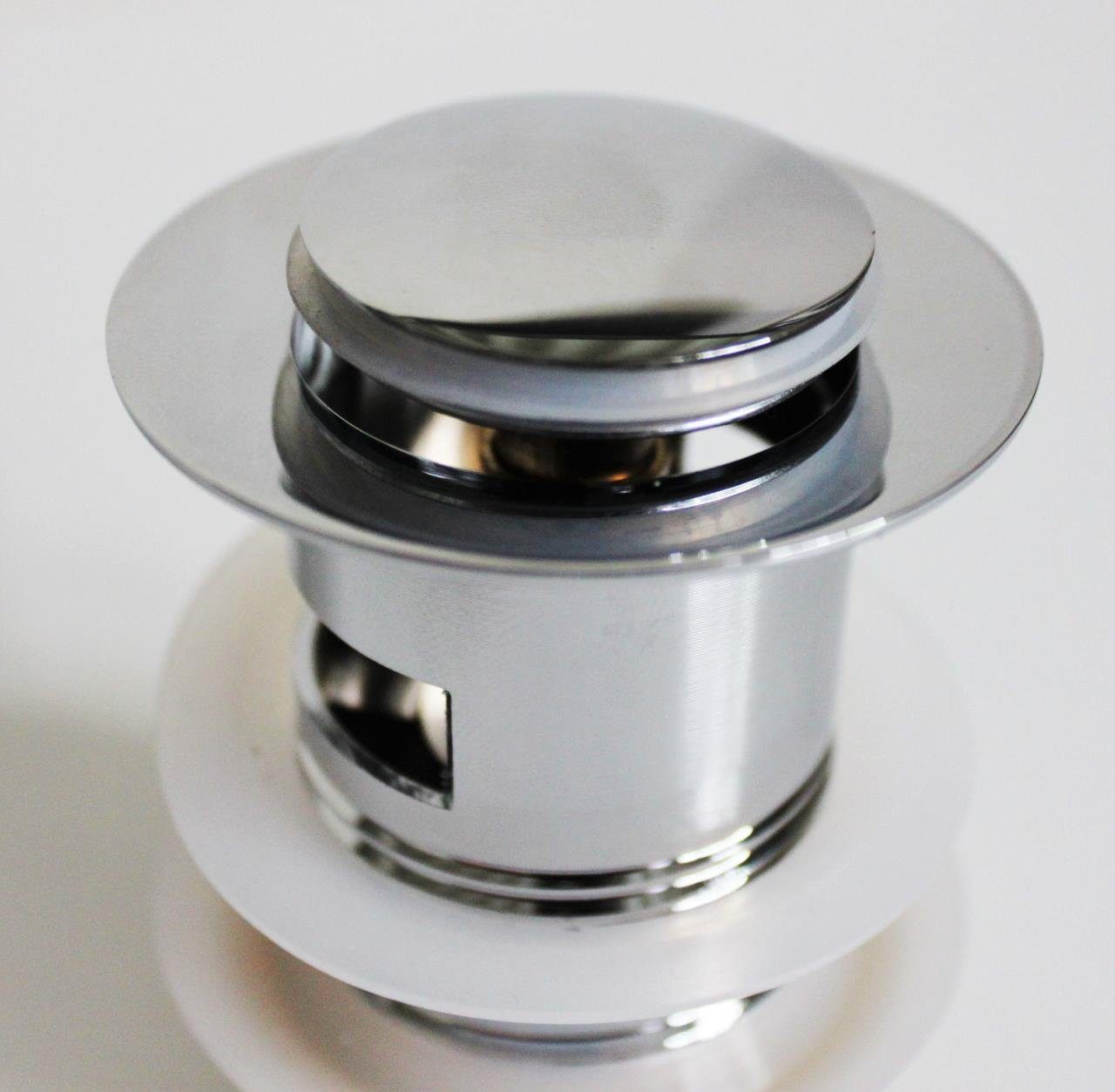 Thumbnail - PROKIRA Waschtisch P202E55 Ablauf Ventil Siphon Massiv Messing Verchromt mit Überlauf