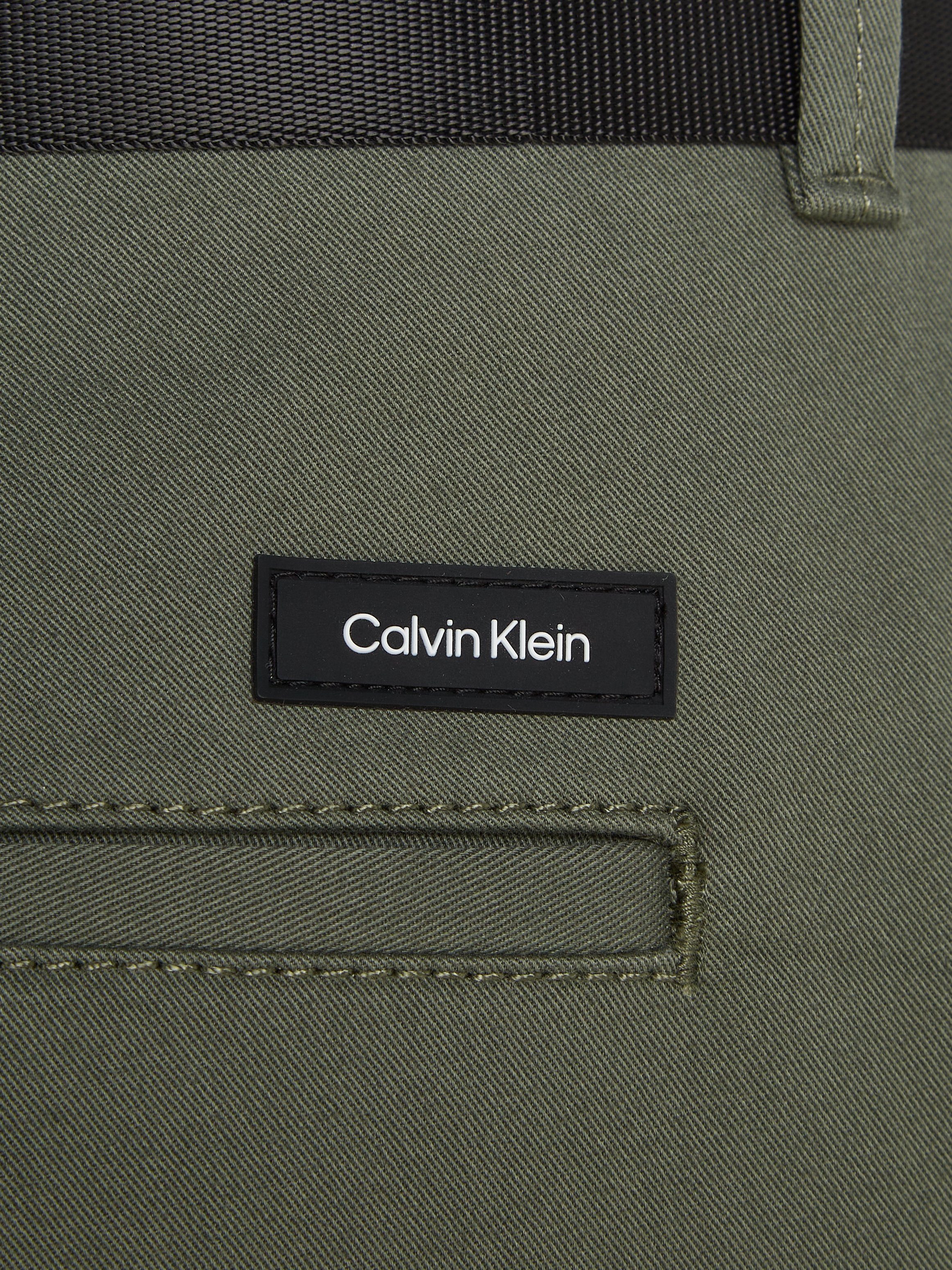 Calvin Klein TWILL mit MODERN Stoffhose CHINO SLIM Markenlabel