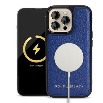 GOLDBLACK Handyhülle iPhone 13 Pro MagSafe Leder Case Nappa blau 15,49 cm (6,10 Zoll)