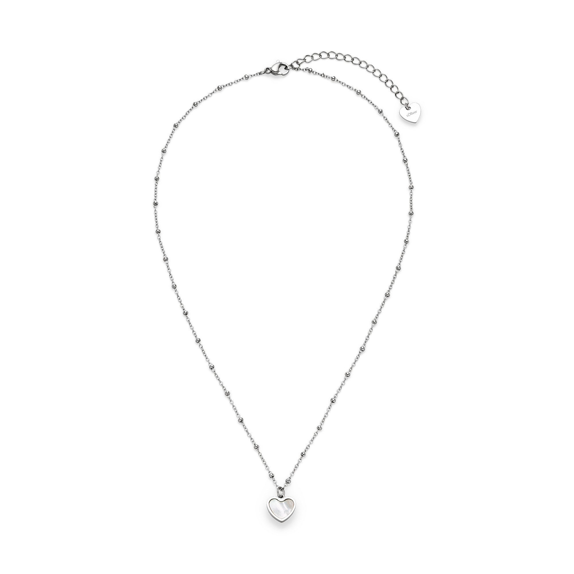 s.Oliver Kette mit Anhänger Pearl Heart, Herz, mit Perlmutt