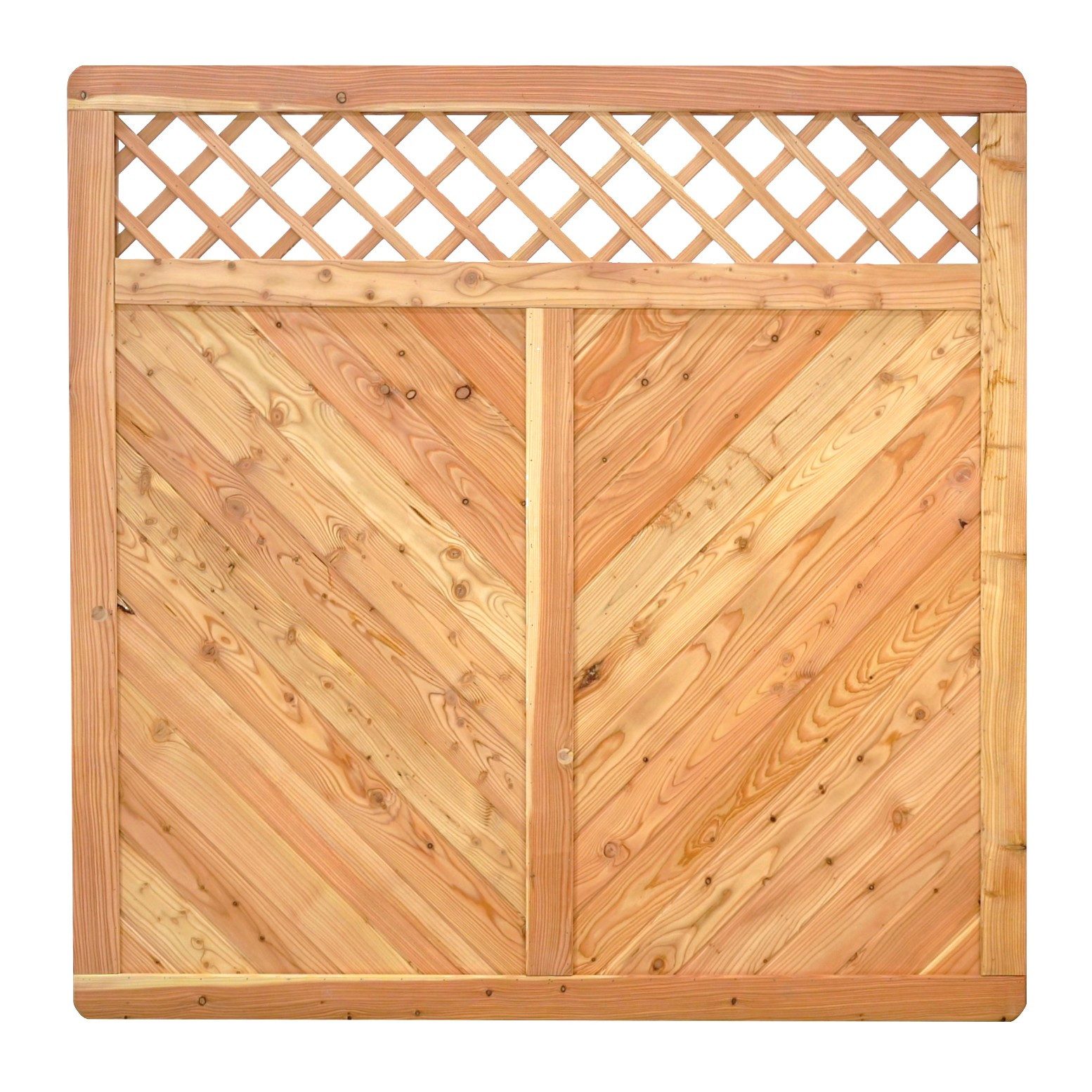 GartenLand Zaun Massivzaun Nizza gerade Rankgitter 180x180 cm Lärche – Naturbelassen, (Set, Ohne Pfosten, 180x180), Gerade mit Rankgitter, Lärche