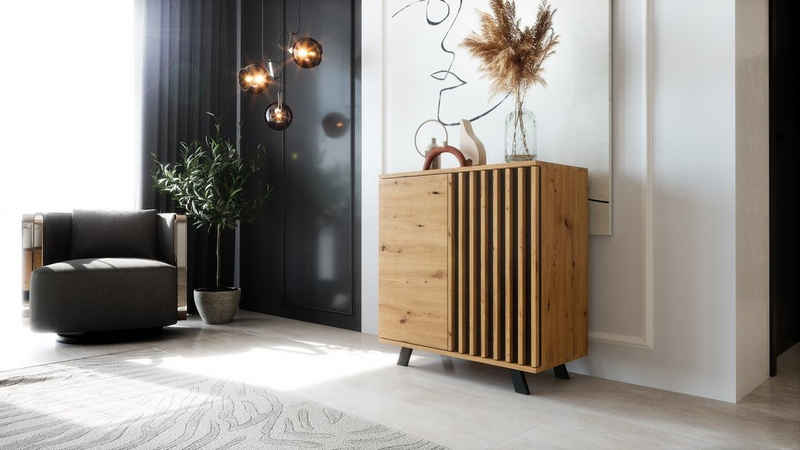 Newroom Kommode Barea, Wildeiche Sideboard Modern Wandpaneel Vintage Highboard Anrichte