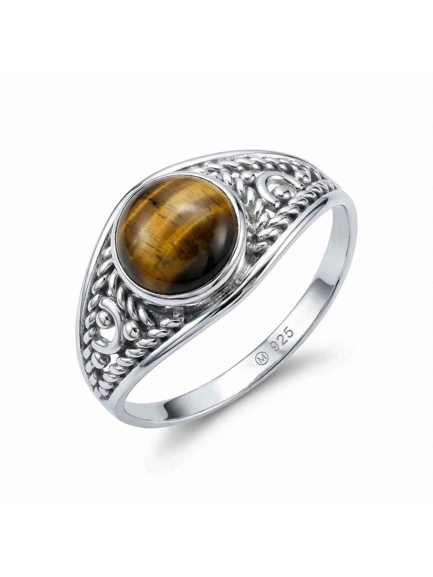 mantraroma Silberring DAHAB rund aus 925 Silber mit Tigerauge (Ring mit Sch günstig online kaufen