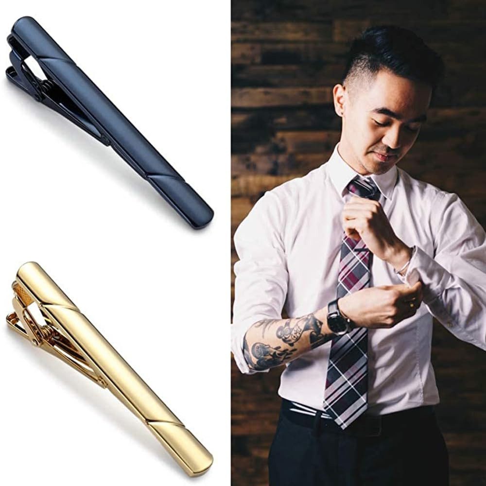 FOUORTUNATE-BEE Krawattenhalter Krawattenklammer Set 6er Herren Krawattenclip Klassisch Elegant (6 St), Krawattenklammer Herren Set für Hochzeit Business Alltag Geschenk