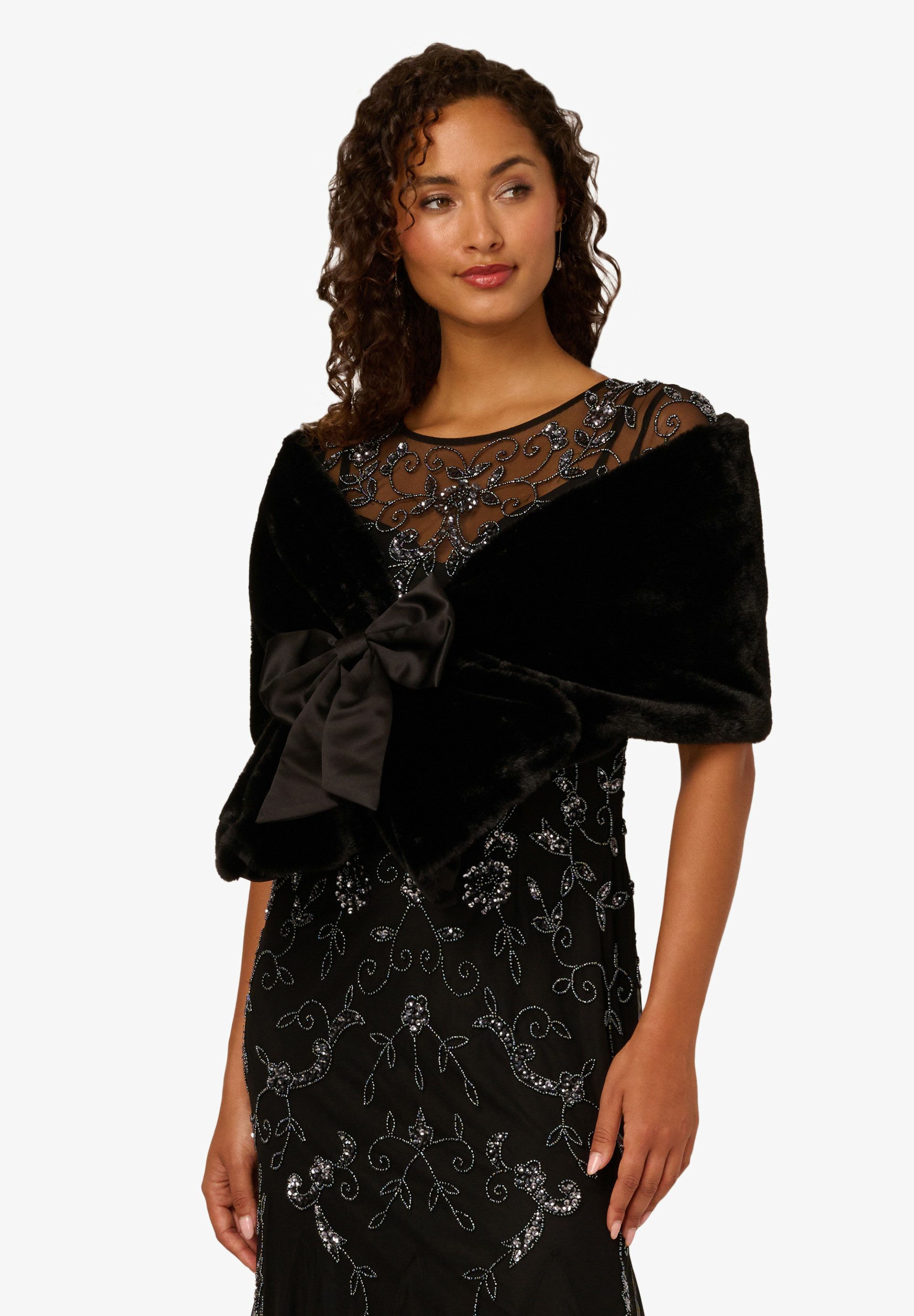 Adrianna Papell Bolero Faux Fur Bow günstig online kaufen