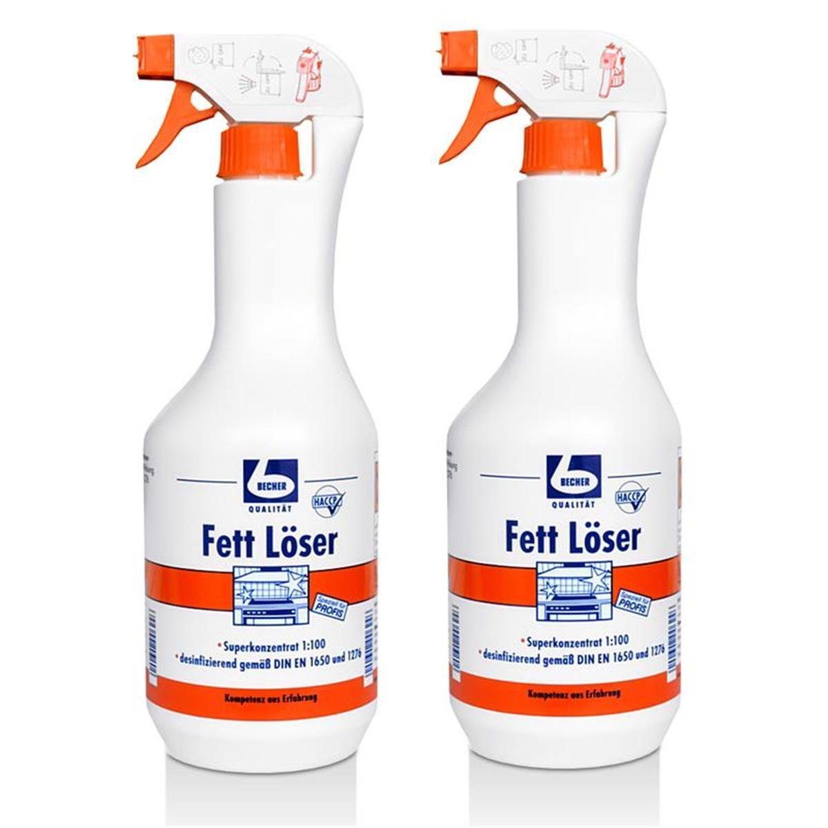 Dr. Becher Dr. Becher Fett Löser 1L hochwirksamer Öl- und Fettlöser (2er Pack) Spezialwaschmittel