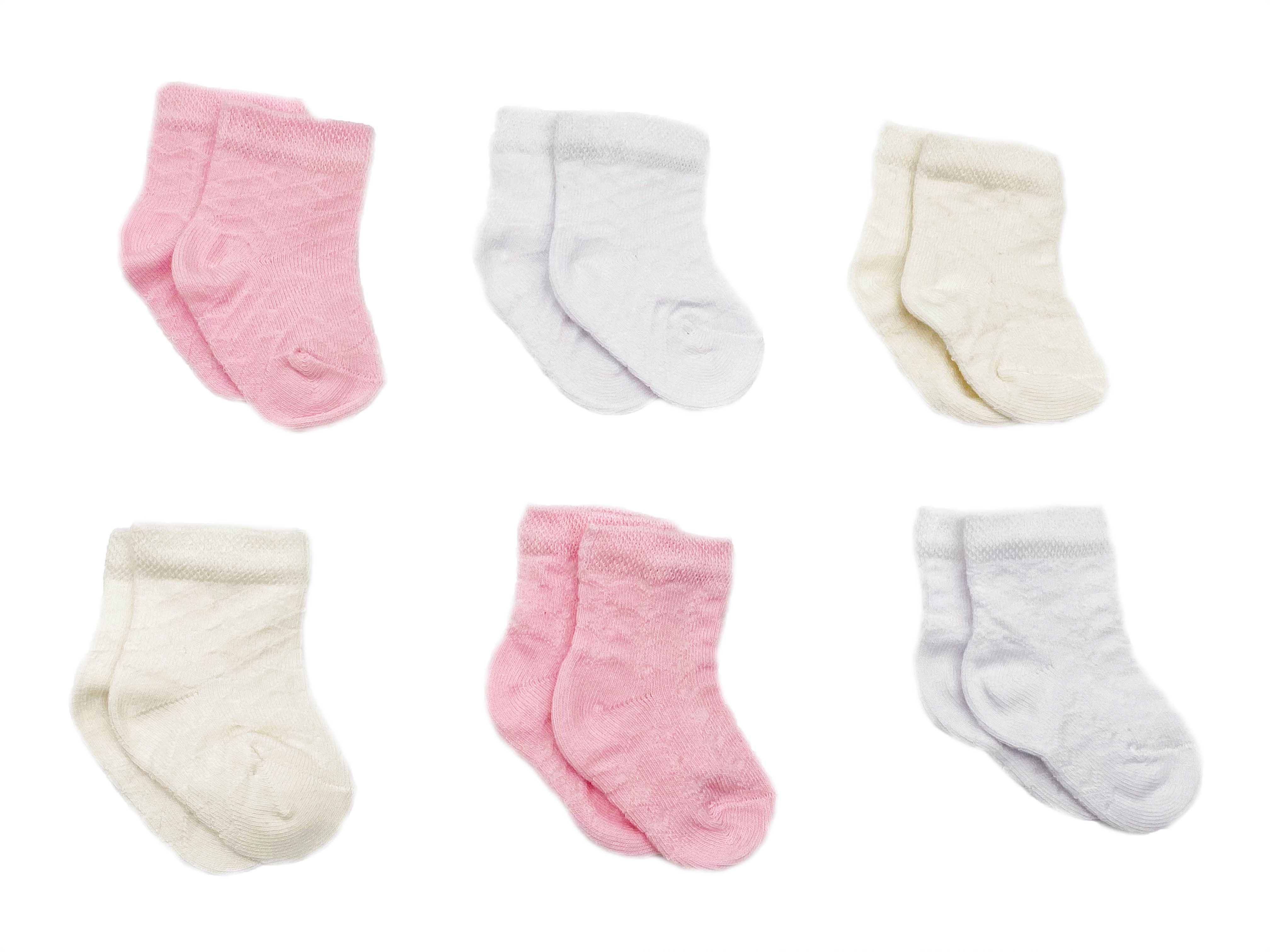 Strümpfe NoblesBox Baby Socken, Baumwolle, Weiß, Beige, Rosa Mix 9