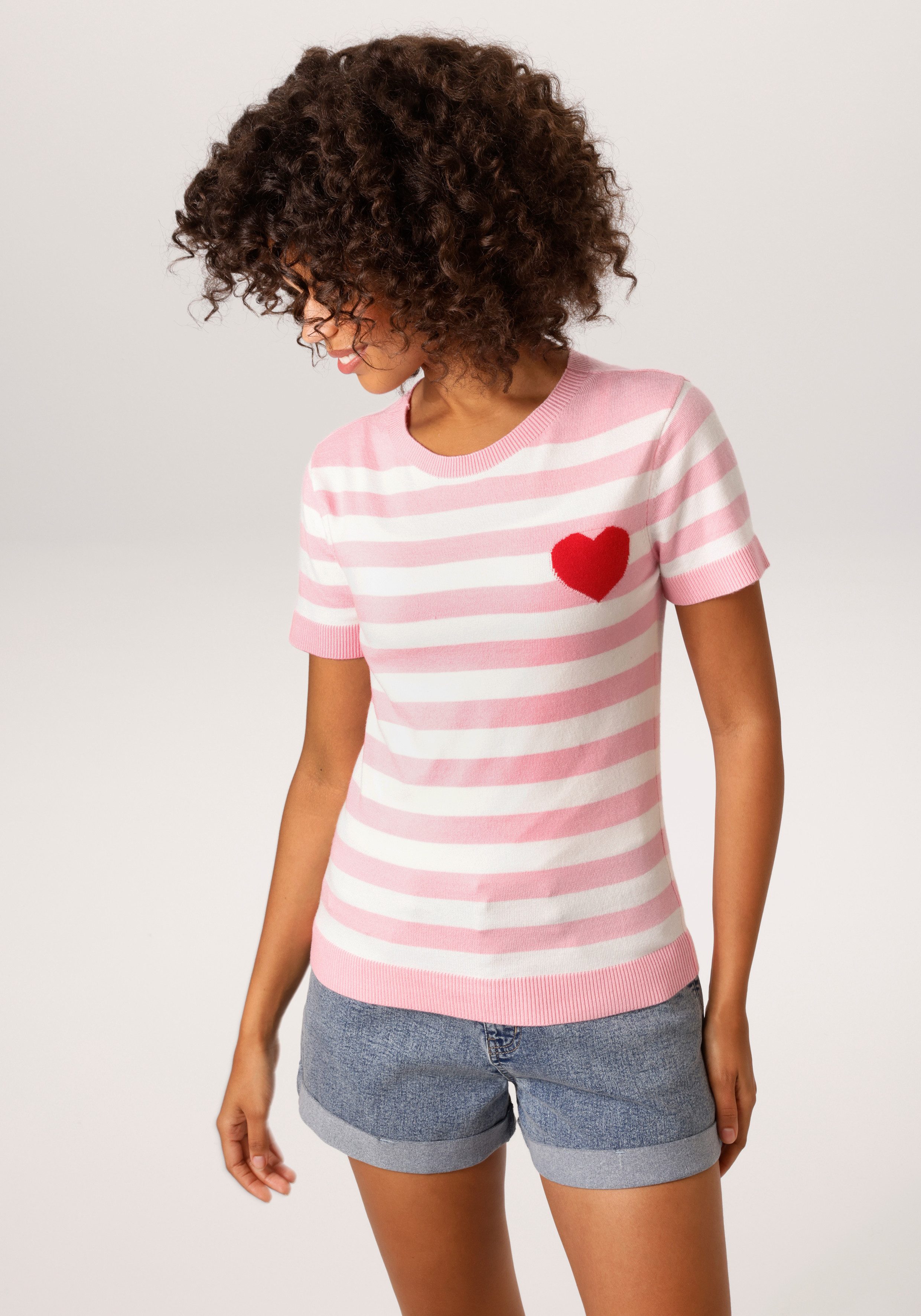 Aniston CASUAL Strickpullover, gestreift mit eingestricktem Herz - NEUE KOLLEKTION. € 39,99, (€ 39,99 pro 1 Stk).