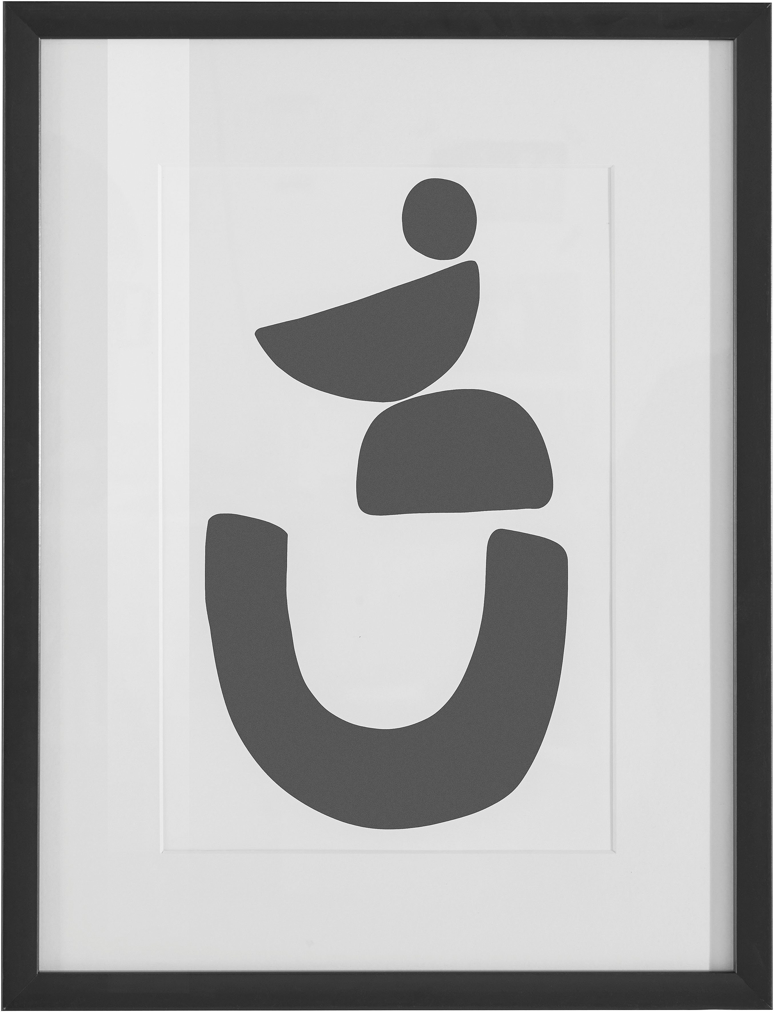 LeGer Home by Lena Gercke Bild Black is Beautiful II, Abstrakt, Kunst, Modern, Schwarz-Weiß (1 St), HD Premium Poster-Druck inkl. Holzrahmen