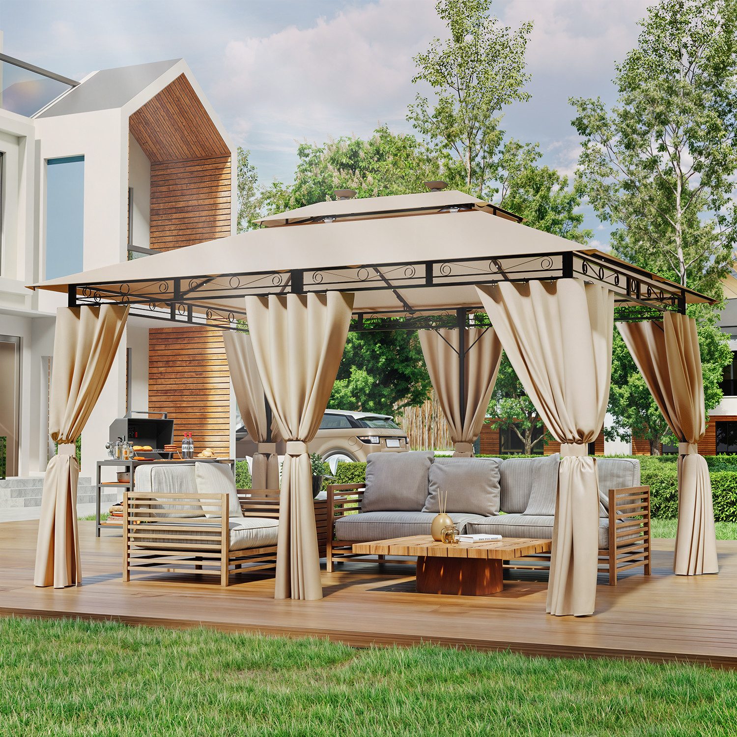 HOMALL Pavillon Gazebo Zelt 298*298CM wetterfestes günstig online kaufen